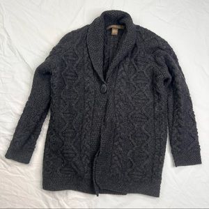 Inis Craft 100% Merino Wool Dark Gray Cardigan Sweater. Size M L020522